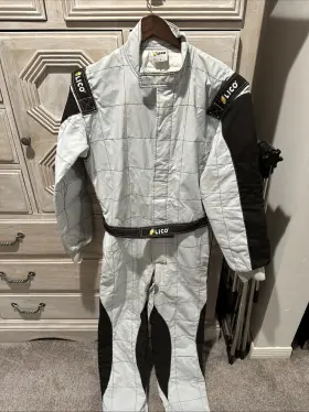 Kh-9452 Sparco/lico Racing Suit Black/grey Large Sfi Rated-great Condition