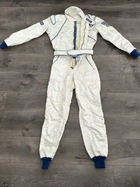 Rs.041.03 Sparco Vintage 2002 Nomex Racing Suit Size 48 White Blue