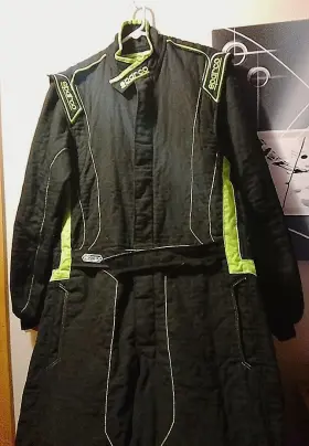 8856-2000 Sparco Rs.267.15 Hocotex Race Suit Fia It 58 Xl Black/neon With Bag