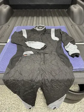 Sp11278h-60-blk-gry Sparco Eagle Rs-8.2 Racing Suit - Size 60 Black/grey Hocotex Worn 3 Times