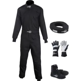 9109734 Speedway Motors 1-pc. Black Racing Suit Set Large Shoe Size 12
