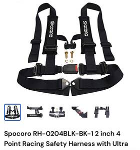 Spocoro Rh-0204blk-bk-1 4 Point Racing Harness - New