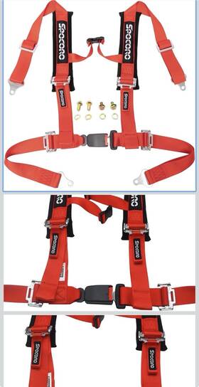 Spocoro Utvsil0204-red01 New 4 Point Racing Safety Harness 2 Inch Straps Cam Lock Quick Release