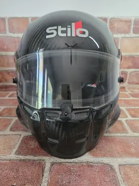 Aa0700af1t59 Stilo St5 Carbon Fiber Racing Helmet Fia/snell Motorsport Used