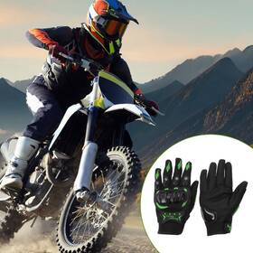 Switchpart 781954892476 M Motorcycle Gloves Breathable Full Finger Nylon Outdoor Green 1 Pair
