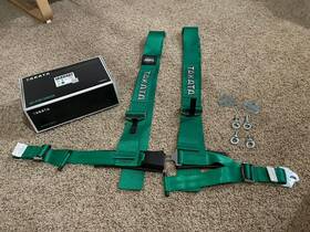 Takata 70003us-h2 Racing Drift Iii Seat Belt Harness 4-pt 3 Inch Shoulder 2 Lap Bolt-on Green