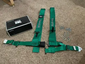 70003us-h2 Takata Racing Drift Iii Seat Belt Harness 4-pt 3 Inch Shoulder 2 Lap Bolt-on Green