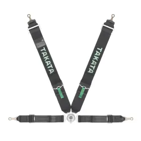 71001-0 Takata Racing Race 4 Seat Belt Harness 6-pt 3 Inch Shoulder 2 Lap Bolt-on Black