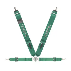 71001-h2 Takata Racing Race 4 Seat Belt Harness 6-pt 3 Inch Shoulder 2 Lap Bolt-on Green