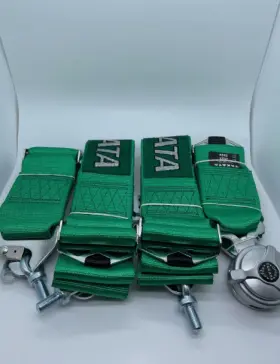 Tak-94004-h2 Takata Race 6 Point Snap-on 3 Inch Racing Seat Belt Harness With Camlock Green Color
