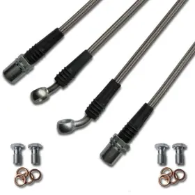 Hn-1410sm Techna-fit Stainless 4 Brake Lines Kit Smoke For 1992-96 Honda Prelude S Si Vtec