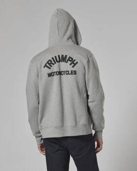Triumph Motorcycles Msws2343-l - Dolan Full Zip Fleece Hoodie Sweatshirt Gray Marl