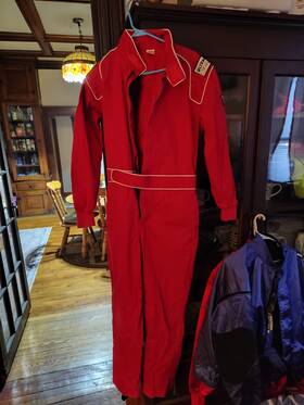 Ultra Sheild 3-za/1 Shield Racing Suit Size Large Red Black