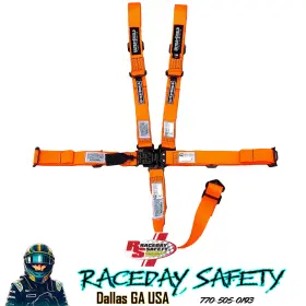 Hb46037flo Ultra Shield Race Products Junior 5 Point Racing Seat Belts Fluo Orange Sfi 16.1 June 2027 Tag