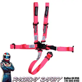 Hb46039 Ultra Shield Race Products Junior 5 Point Racing Seat Belts Fluo Pink Sfi 16.1 December 2027