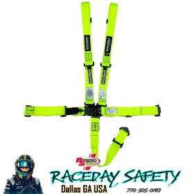 Hb460x6flo Ultra Shield Race Products Junior 5 Point Racing Seat Belts Flou Yellow Sfi 16.1 June 2027