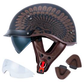 Vcoros 631384038848 Half Helmet Motorcycle Dot Approved Open Face Large F07 Indian