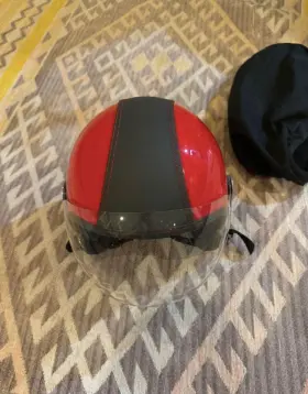 605484m04r Vespa Italy Red Helmet Piaggio Copter Medium