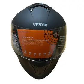 Wlt-111 Vevor Medium Full Face Motorcycle Helmet For Motor-bike Dot Black And Clear With Bag
