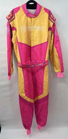 X-pro Ks-3.a X-pro Pink And Yellow Custom Karting Suit Sz 56 Sponsored Lee Povey Unworn