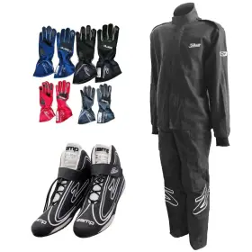 9108520-bl-bl-bl-b12-bundle Zamp Zr-10 Blk Two-piece Racing Suit Combo -l Gloves L Jacket Pants 12 Shoes