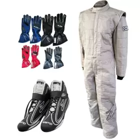 9108522 Zamp Triple-layer One-piece Racing Suit-blk L Gloves Blk 11 Shoes Gry Xl Uniform