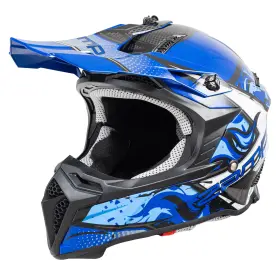 H777c04xl Zamp Fx-4 Motocross Helmet Blue Graphic Ece22.05/dot Approved X-large