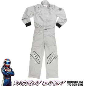 R010015yl Zamp Racing Youth Zr-10 Race Suit Gray Sfi 3.2a/1 Size Large
