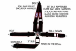 Elite 5 Point Cam Lock Racing Harness Belt Black Red Stripe Sfi 16.1 New. Price: $186.99.