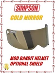 Simpson Motorcycle Helmet Replacement Shield Gold Mirror - Mod Bandit Mbgse New. Price: $97.35.