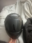 Black Shoei RF-1200 Motorcycle Helmet Full Face + Cardo Pack Talk Bold System Pre-owned. Price: $425.00.