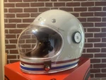 Bell Bullitt Helmet Stripes Gloss Pearl White/red/blue Medium Pre-owned. Price: $375.00.