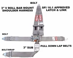 Sfi 16.1 Racing Harness 5 Point V Mount 3" Latch & Link Racerdirect Gray New. Price: $98.99.