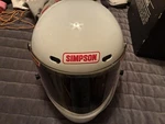 New Simpson Svy Helmet White Size 7 1/4 Original Box Motor Cycle Racing Safety. Price: $299.99.
