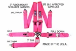 Rjs Racing Sfi 16.1 Cam Lock 5 Pt Seat Belt Harness Floor Mount Hot Pink 1034910 New. Price: $189.19.