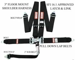 Racerdirect New Sfi 16.1 Latch & Link 5 Point Racing Harness Seat Belt Black. Price: $104.95.