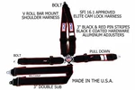 Rjs Racing Sfi 16.1 Elite 6PT Cam Lock Harness Belt Black Red Stripe 1096601 New. Price: $290.39.