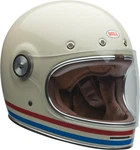 Bell Bullitt Retro Motorcycle Helmet Stripes Pearl White/ox Blood Red/blue Large New. Price: $395.95.