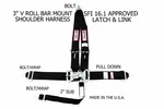 Rjs Sfi 16.1 Universal 5 Point Cam Lock Racing Harness Belt Black New. Price: $112.49.