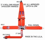 Rjs Sfi 16.1 Latch&link Bolt Harness Belt V Roll Bar Mount Orange Black Hw New. Price: $91.99.