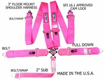 Rjs Racing Sfi 16.1 Cam Lock 5 Pt Seat Belt Harness Floor Mount Hot Pink 1034110 New. Price: $192.49.