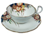 Bell China Tea Cup Saucer Set Pattern 3324 Floral Gold Fancy Handle Bone Used. Price: $29.95.