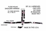 Rjs Sfi 16.1 5PT Cam Lock Jr Dragster Floor Mount Belt Black 1017401 New. Price: $149.99.