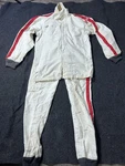 Vintage Auto Racing Simpson Race Suit Size Large Where Red Stripe Used. Price: $200.00.