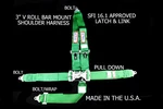 Rjs Racing Sfi 16.1 Latch & Link 5 Pt Harness V Roll Bar Mount Green 1126209 New. Price: $104.99.
