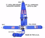 Rjs Sfi 16.1 Latch&link 5 Pt Harness V Roll Bar Mount Bolt Blue Black Hw New. Price: $93.99.