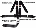Sfi 16.1 Universal Latch & Link 5 Point Roll Bar Mount Racing Harness Black New. Price: $91.95.