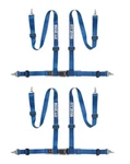 Two (2) Sparco 4PT Point Snap Seat Belts Safety Harnesses Pair - Blue New. Price: $310.00.