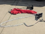 Simpson 10' Parachute Gas Race Dragster Red W/bracket & Launcher Used. Price: $279.99.