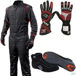 K1 Inspired Racing Suit Set Quilted Black & Karting Matching Flex Grip New. Price: $129.00.